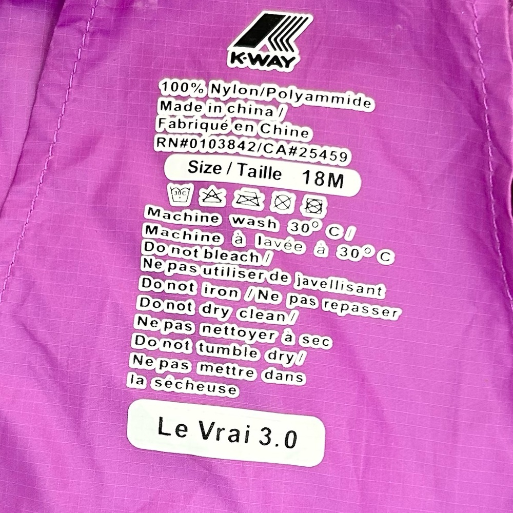 K-Way Packable Rain Jacket 18 Months - Picture 4 of 10